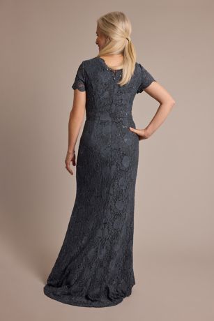 Gray Lace Sheath Dress