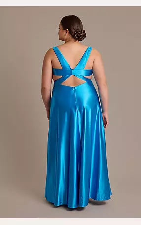 Sculpting Satin A-Line Dress with Side Cutouts Image 2