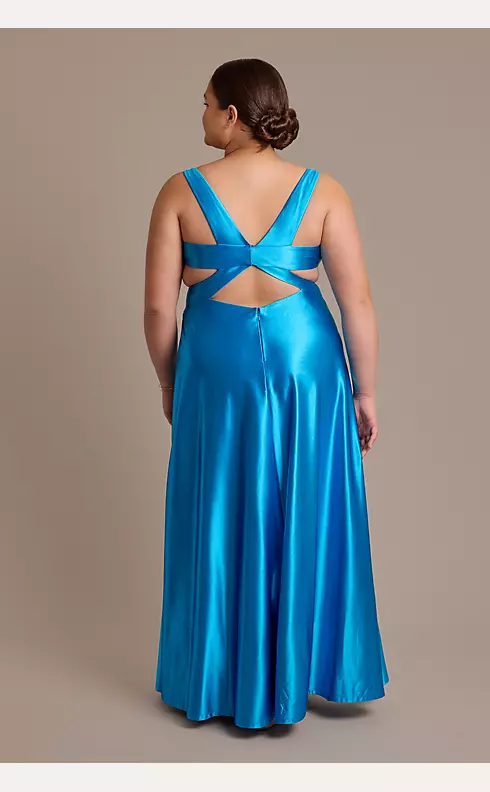 Sculpting Satin A-Line Dress with Side Cutouts Image 2