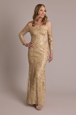 Long-Sleeve Off-the-Shoulder Mermaid Dress Image