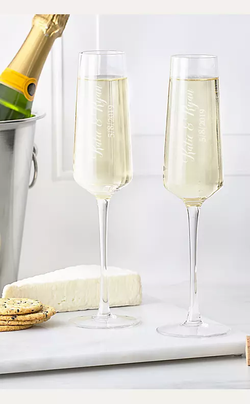 Personalized Champagne Estate Glasses Set of 2 Image 1