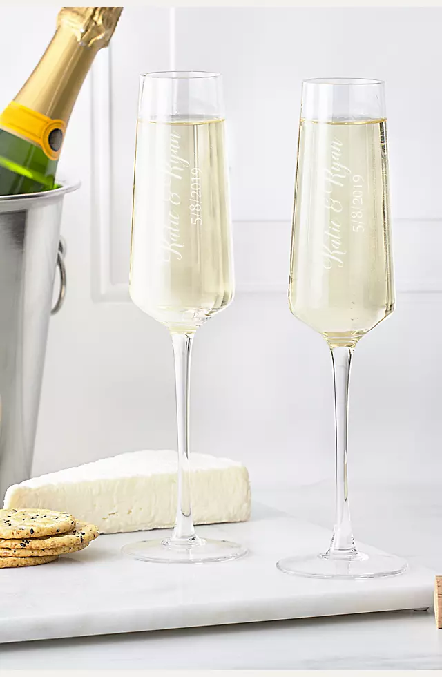 Personalized Champagne Estate Glasses Set of 2 Image