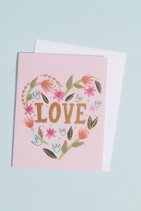 Floral Love Greeting Card with Envelope Image 2