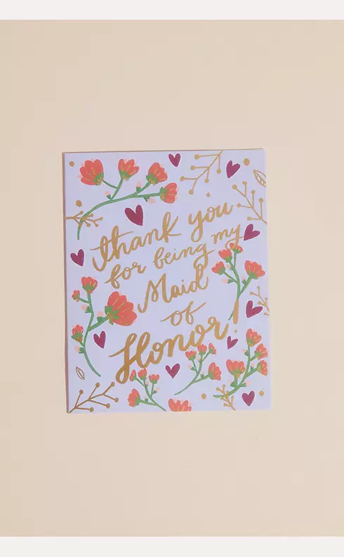 Thank You Maid of Honor Card with Envelope Image 1