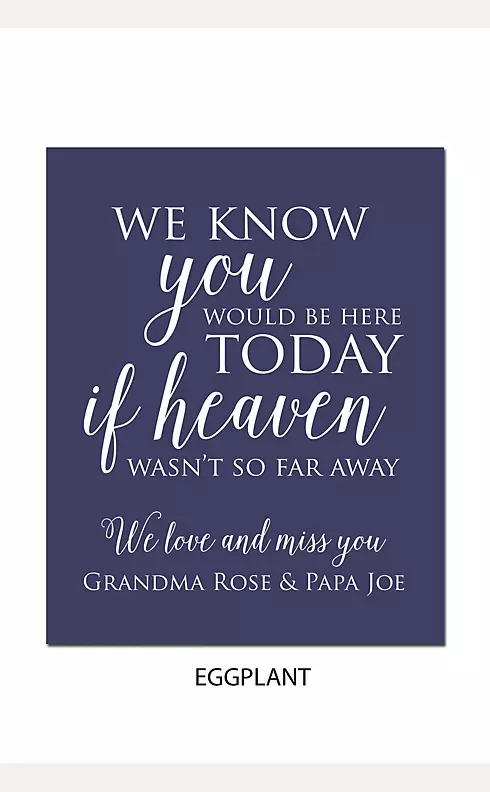 Personalized Wedding Memorial Sign Image 6