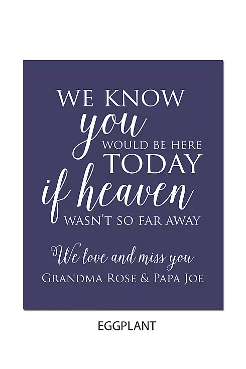 Personalized Wedding Memorial Sign Image 6