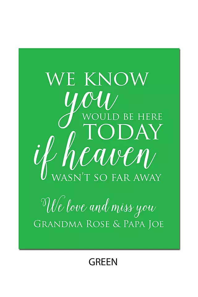 Personalized Wedding Memorial Sign Image 5