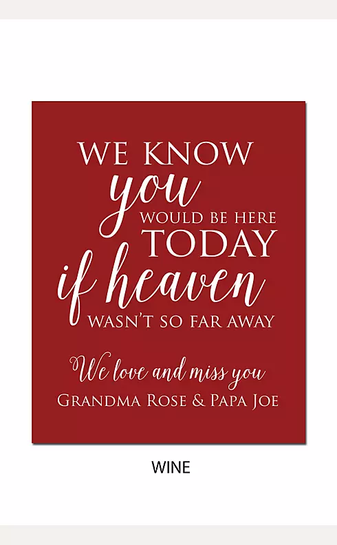 Personalized Wedding Memorial Sign Image 15