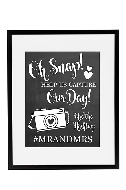 Personalized Oh Snap Wedding Hashtag Sign Image 1
