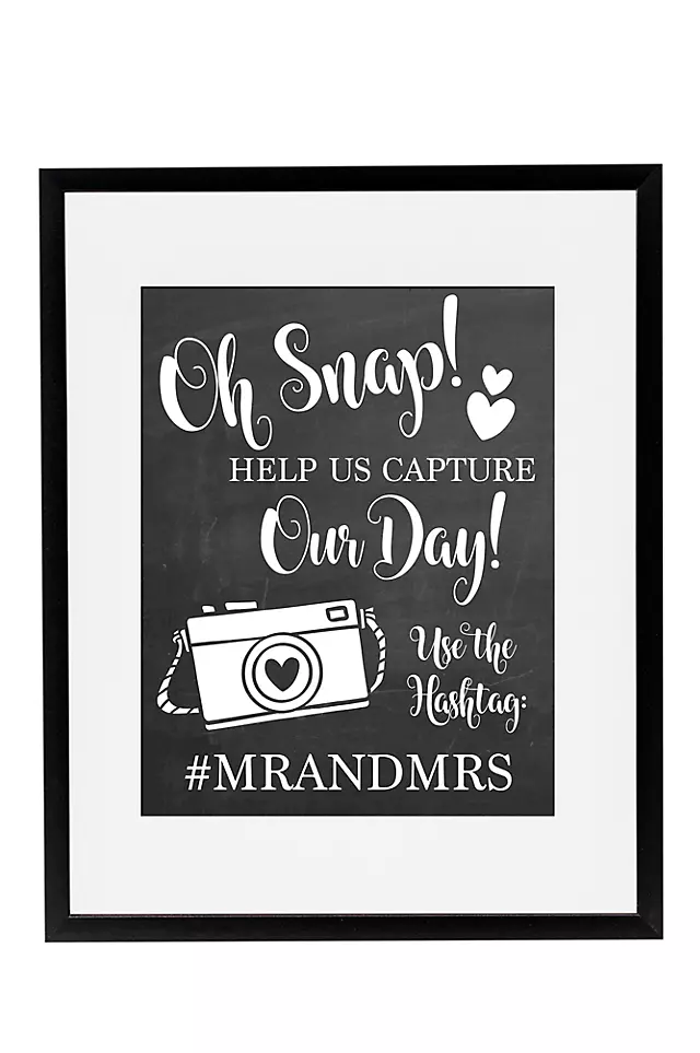 Personalized Oh Snap Wedding Hashtag Sign Image