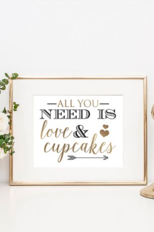 Love and Cupcakes Wedding Dessert Table Sign