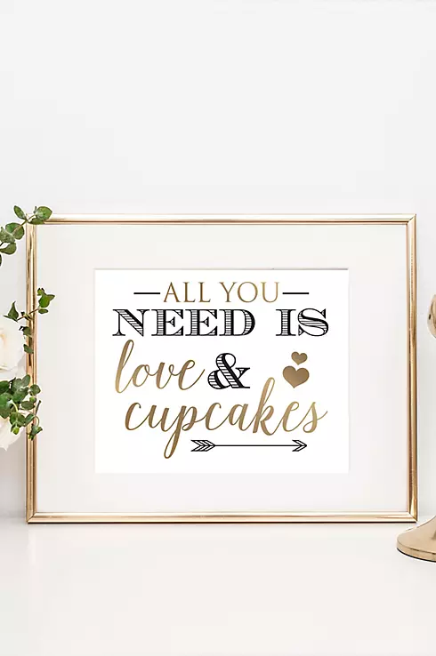 Love and Cupcakes Wedding Dessert Table Sign Image 1