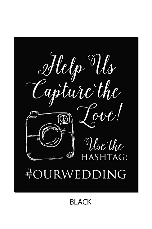 Personalized Wedding Hashtag Reception Sign Image 2