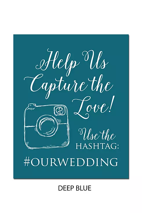Personalized Wedding Hashtag Reception Sign Image 4