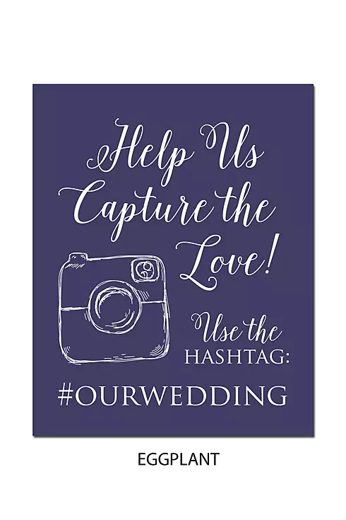 Personalized Wedding Hashtag Reception Sign Image 5