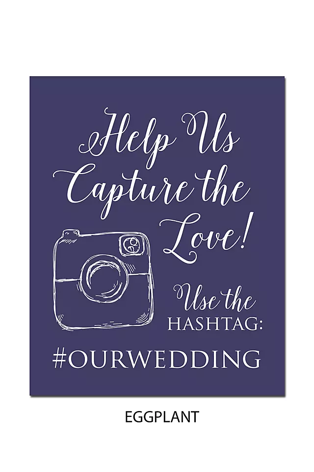 Personalized Wedding Hashtag Reception Sign Image 5