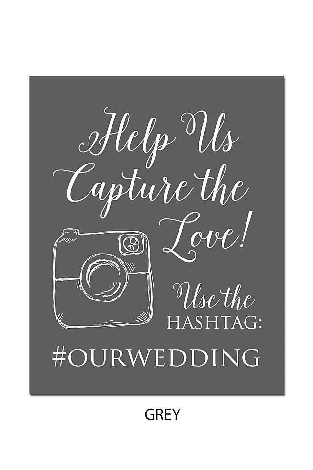 Personalized Wedding Hashtag Reception Sign Image 7