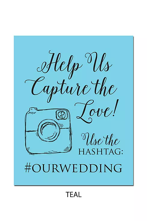 Personalized Wedding Hashtag Reception Sign Image 15