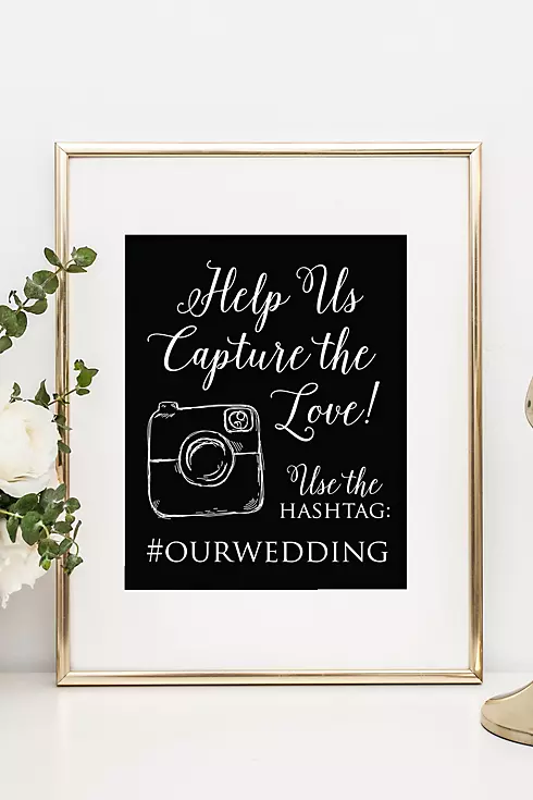 Personalized Wedding Hashtag Reception Sign Image 1