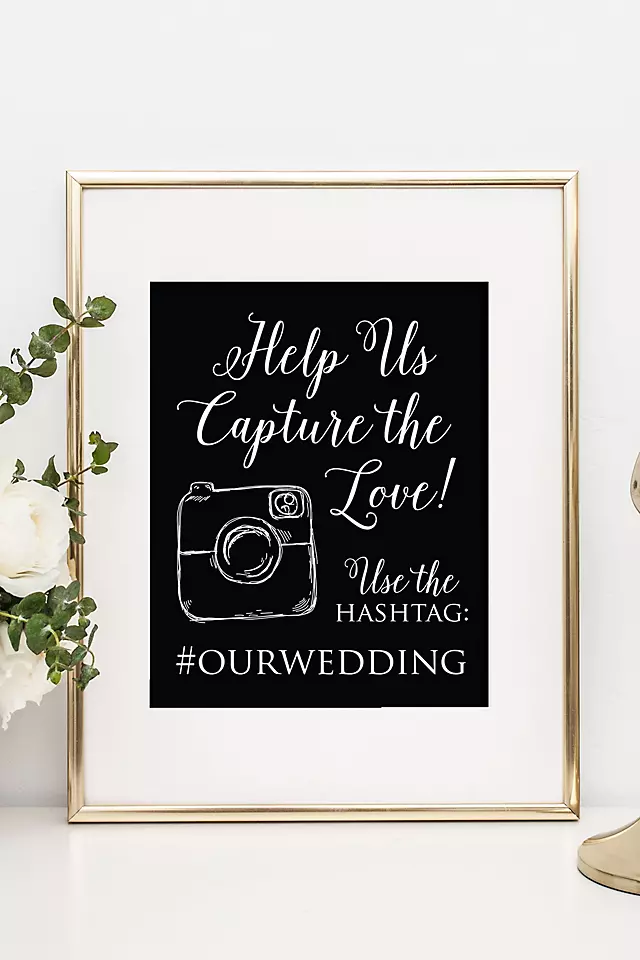 Personalized Wedding Hashtag Reception Sign Image