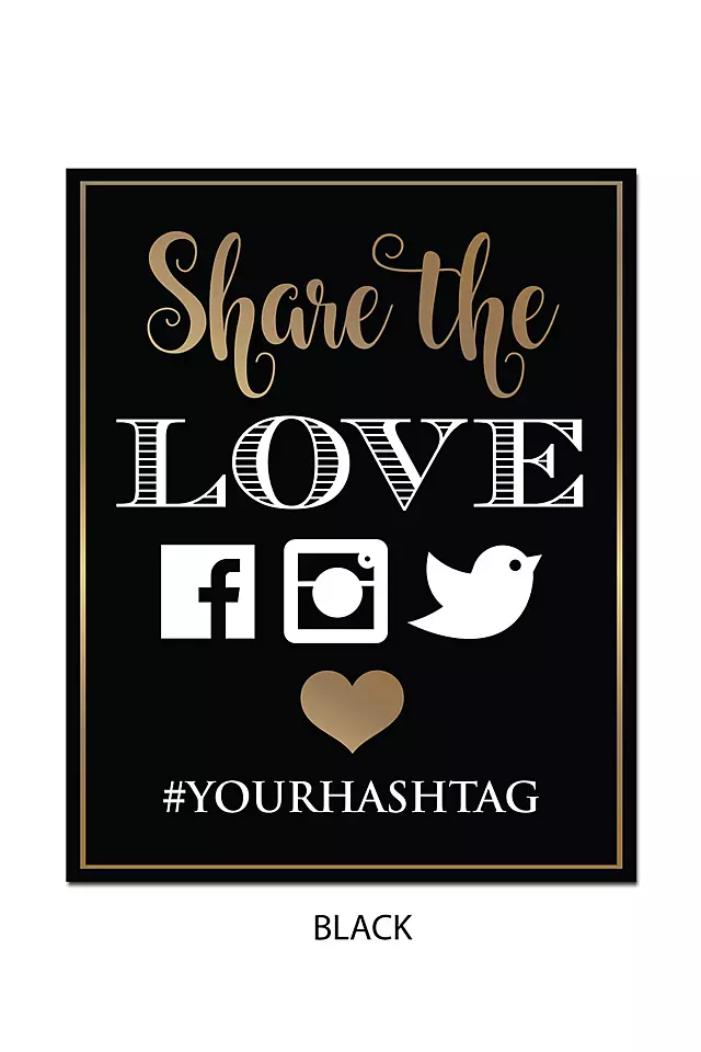 Personalized Share the Love Wedding Hashtag Sign Image 2