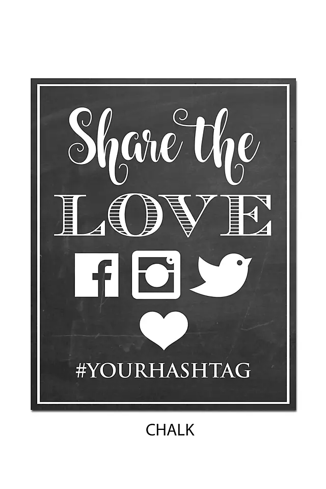 Personalized Share the Love Wedding Hashtag Sign Image 3