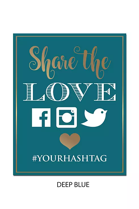 Personalized Share the Love Wedding Hashtag Sign Image 4