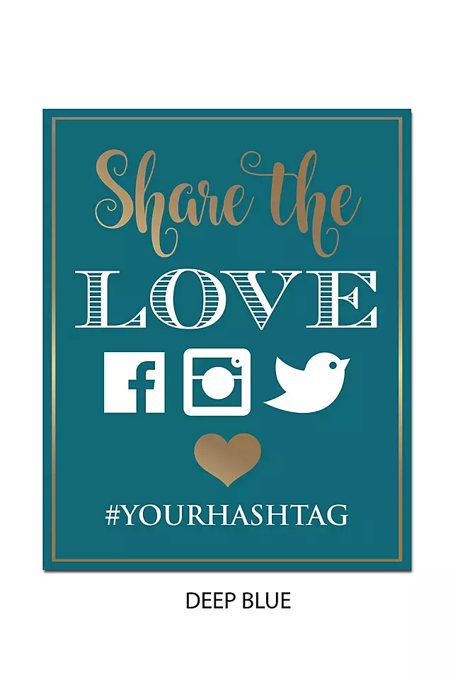 Personalized Share the Love Wedding Hashtag Sign Image 4