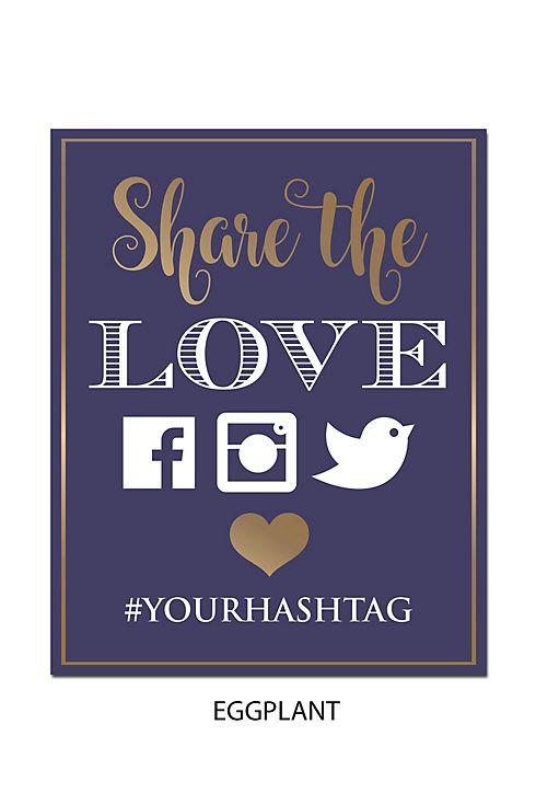 Personalized Share the Love Wedding Hashtag Sign Image 18