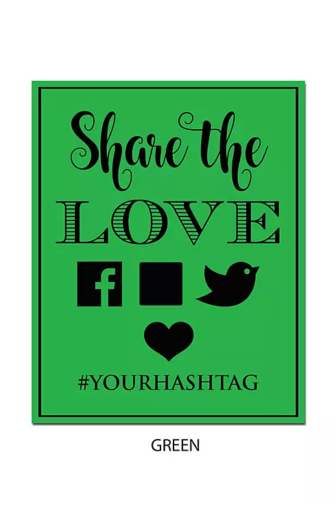 Personalized Share the Love Wedding Hashtag Sign Image 5