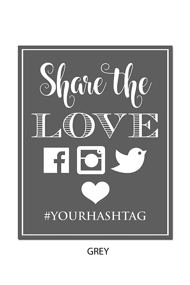 Personalized Share the Love Wedding Hashtag Sign Image 6