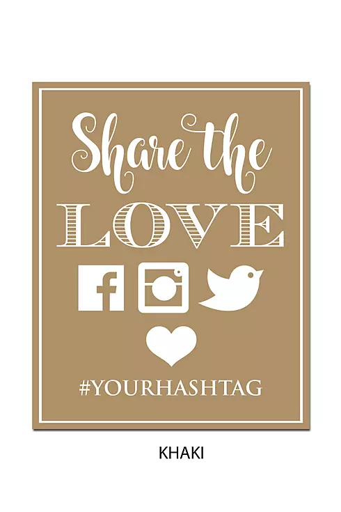 Personalized Share the Love Wedding Hashtag Sign Image 7