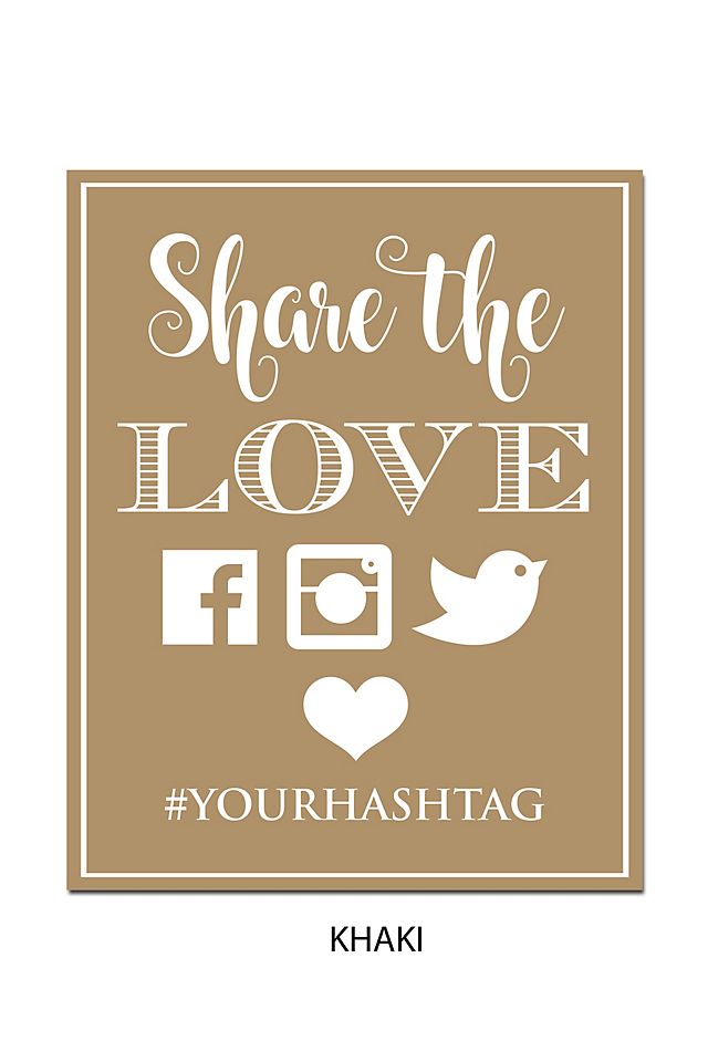 Personalized Share the Love Wedding Hashtag Sign Image 18