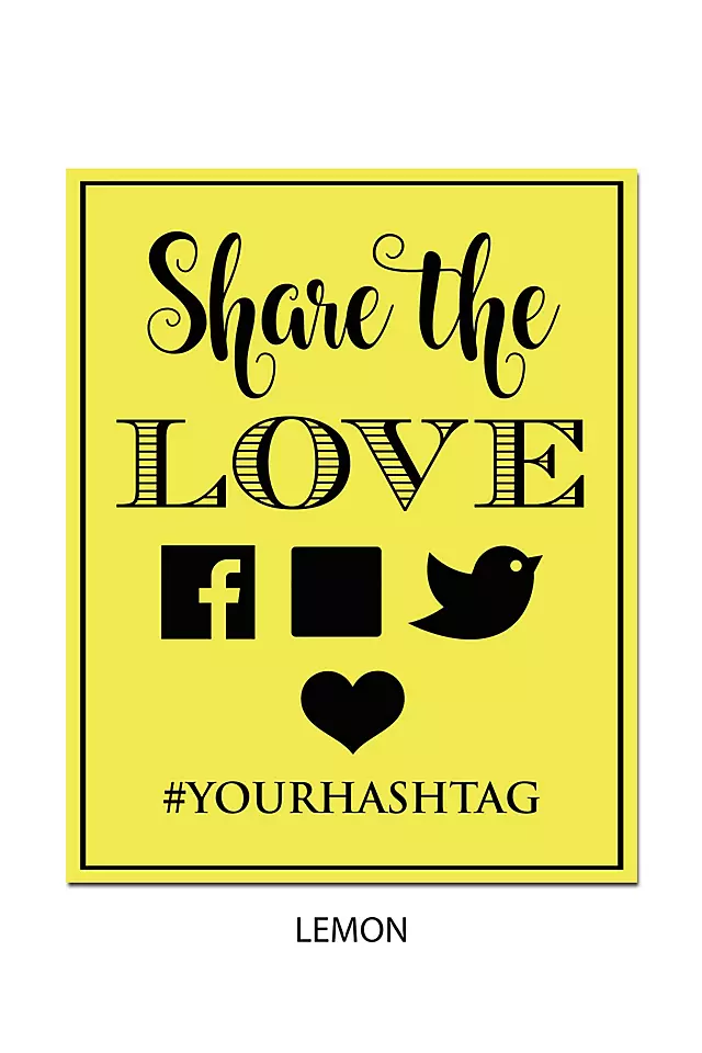 Personalized Share the Love Wedding Hashtag Sign Image 8