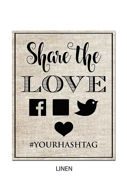 Personalized Share the Love Wedding Hashtag Sign Image 15