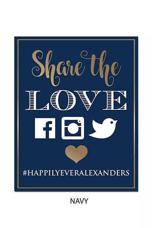 Personalized Share the Love Wedding Hashtag Sign Image 11