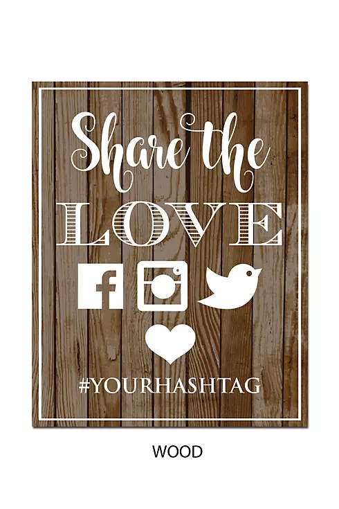 Personalized Share the Love Wedding Hashtag Sign Image 17