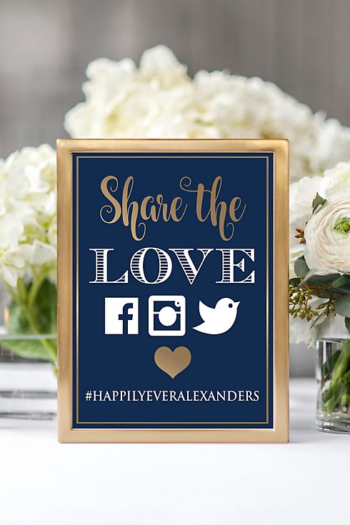 Personalized Share the Love Wedding Hashtag Sign Image