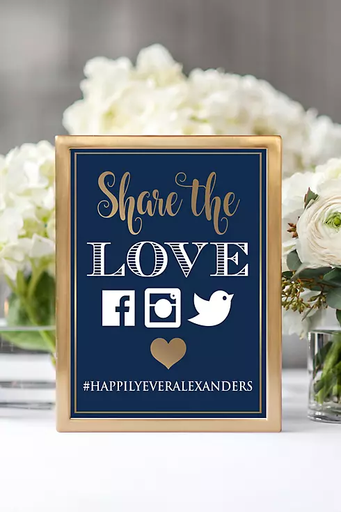 Personalized Share the Love Wedding Hashtag Sign Image 1