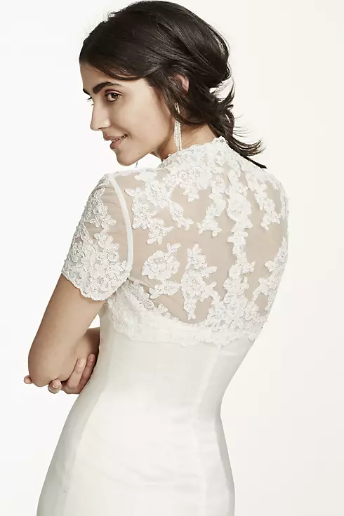 Short Sleeve Tulle Jacket with Lace Embroidery Image 1
