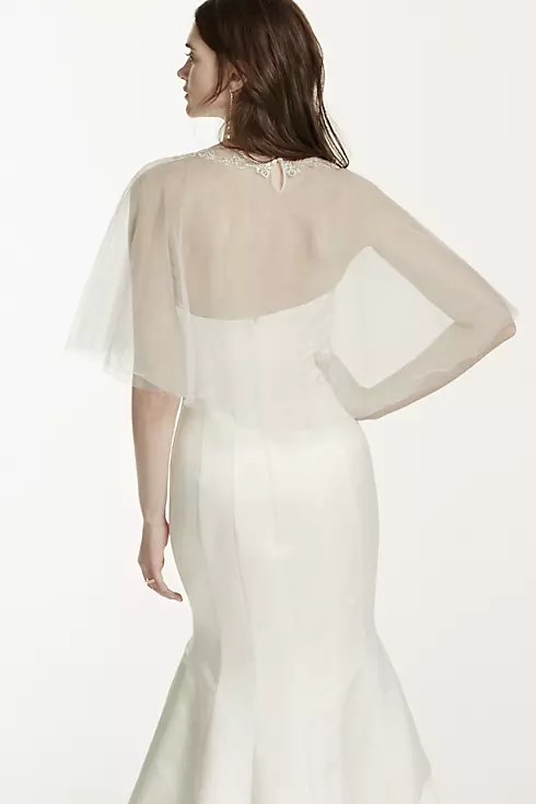Tulle Cape with Detailed Neckline Image 1