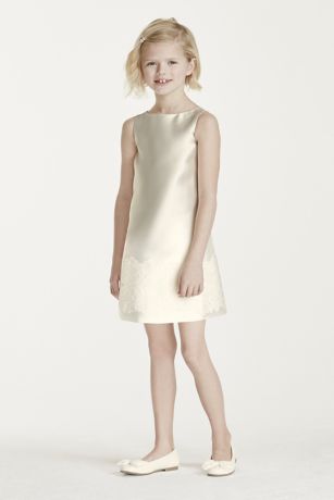 Tank Mikado Silk Sheath with Lace Applique | David's Bridal