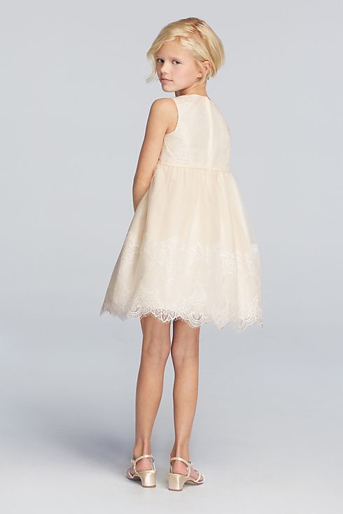 Tank Tulle Flower Girl Dress With Lace Applique Image 2