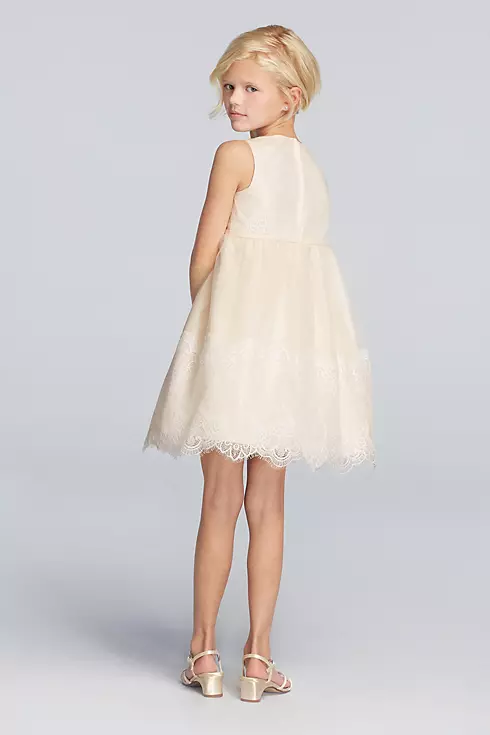 Tank Tulle Flower Girl Dress With Lace Applique Image 2