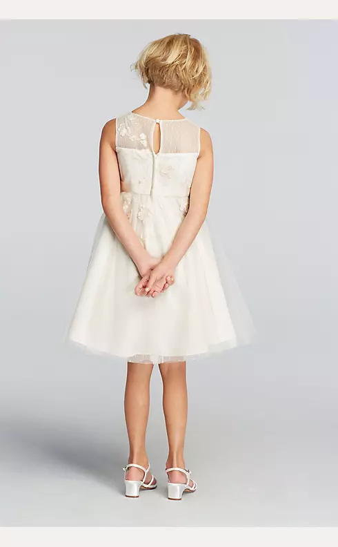 Lace Applique Illusion Neckline Tulle Dress Image 2