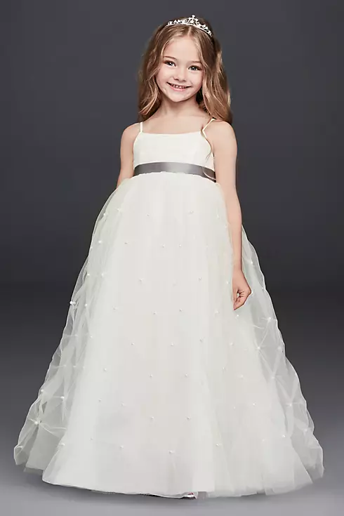 Tulle Flower Girl Dress with Pearl Pick-Ups Image 1