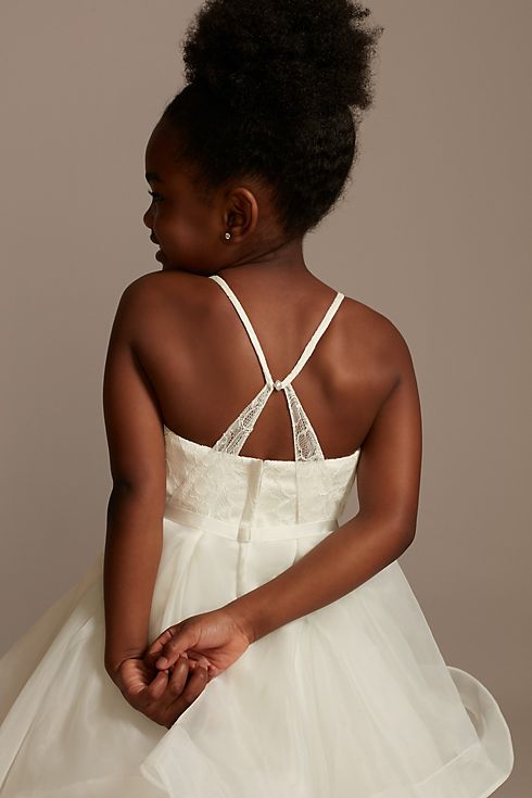 Lace and Tulle Flower Girl Dress with Full Skirt Image 4