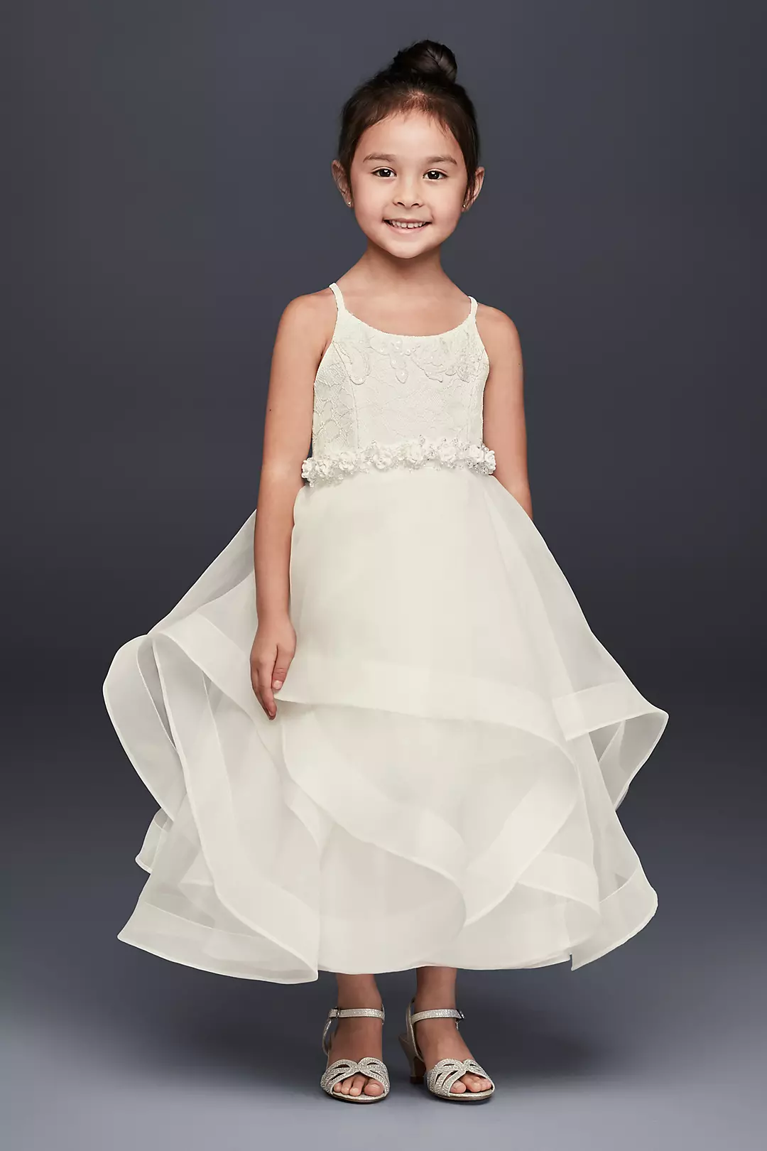 As-Is Lace and Tulle Flower Girl Dress Image
