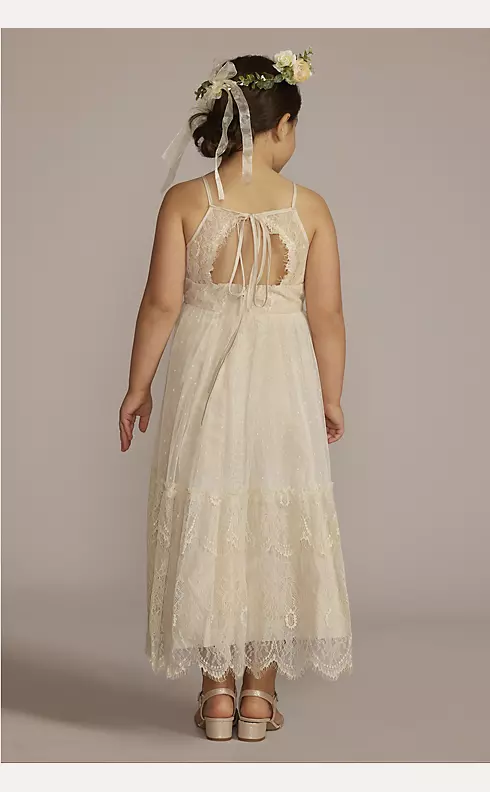 Ivory Flower Girl Dress, White Lace Flower Girl Dress, Bohemian