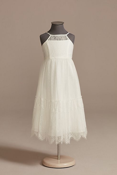 As Is Lace Flower Girl Dress with Keyhole Back Image